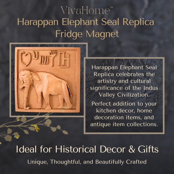 Harappan Elephant Seal Replica Fridge Magnet (Pack of 1) - Image 2
