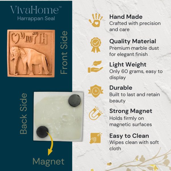 Harappan Elephant Seal Replica Fridge Magnet (Pack of 1) - Image 5