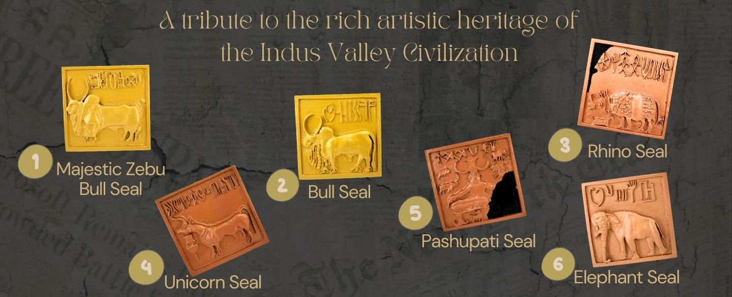 Harappan Seal Replica Fridge Magnet Set